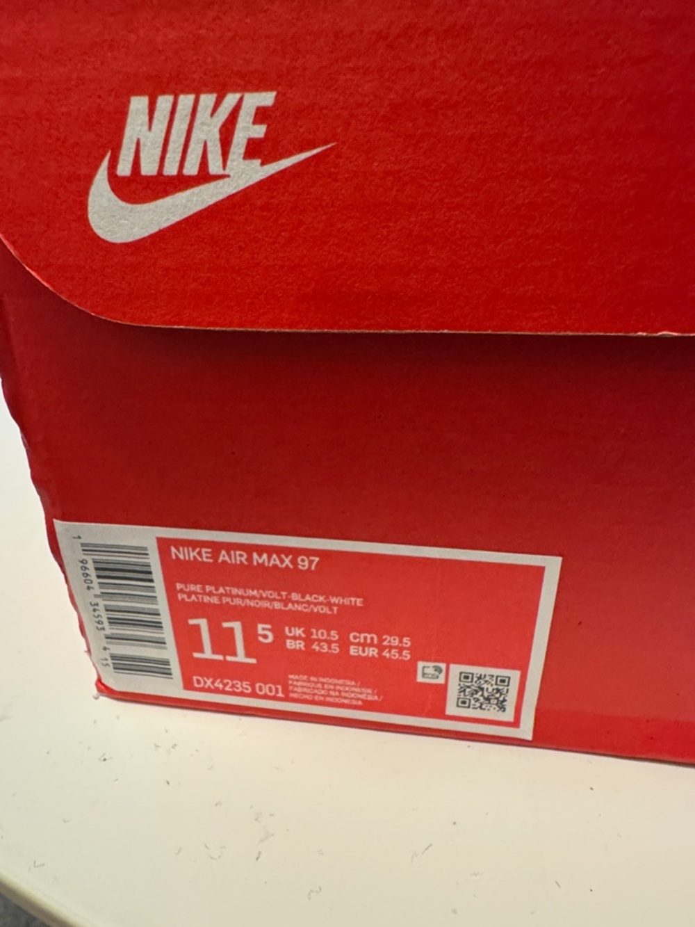 Nike Air Max 97- Gray & Neon Green Reflective Running Sneakers Size 11.5 - Picture 2 of 6